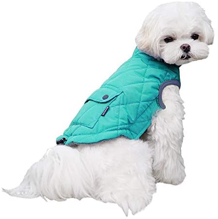 Dociote Abrigo para Perros pequeños, de Perro Ropa Forro Polar Chaqueta para Perros pequeños Cachorro Mascota Azul M - Por el perro