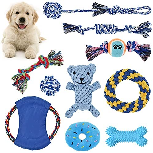 HGKL Juguetes para perros, juguetes interactivos para perros con cuerdas  para masticar, juguetes de tira y afloja para perros pequeños y medianos,  da