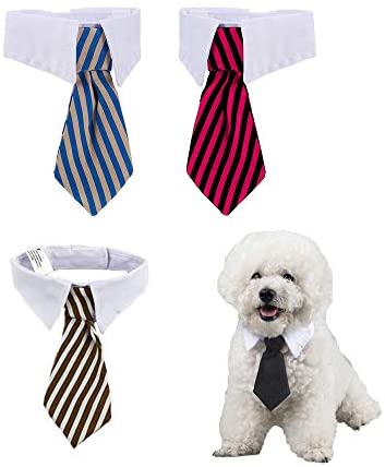 4 Corbatas y Pajarita Ajustables de Mascotas Perros Gatos Collar de Disfraz de para Perros Pequeños Accesorios para de Cachorro (S) Por el perro