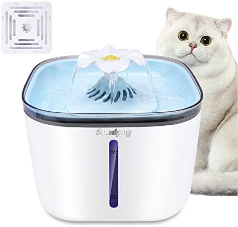 Fuente de agua para gatos, funciona con pilas, 2L/67 onzas, con detección  infrarroja automática, fuente de agua para mascotas para gatos/perros en el