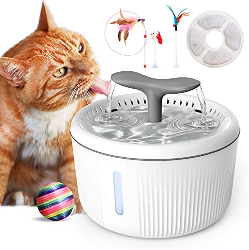 Fuente de agua para gatos a prueba de fugas: fuente silenciosa para gatos  de 106 oz/3 L, sensor de movimiento y fuente de agua para mascotas con