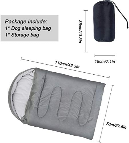 Camas para Perros Cálido Sleeping Bed Bag con Bolsa de Almacenamiento para Viajes Camping Senderismo Saco de Dormir para Perros 
