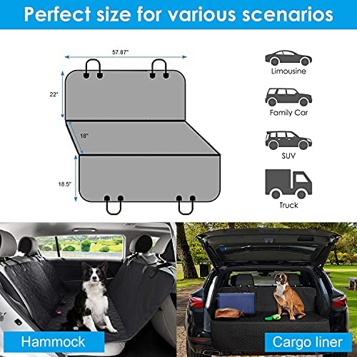 Asiento de coche para perro negro para Suv Cargo/asiento de viaje